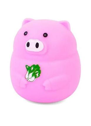 Детская игрушка-антистресс "свинка" ms 3950(pink) с мукой, 8 см