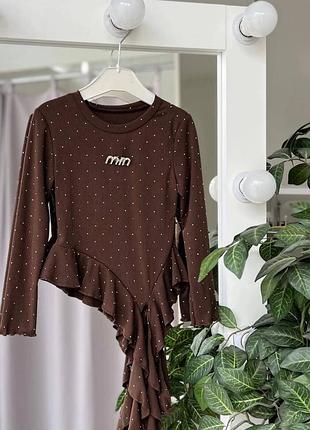 Кофтинка медуза в рубчик з камінчиками