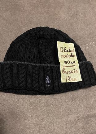 Шапка зимова чоловіча ralph lauren чорна
