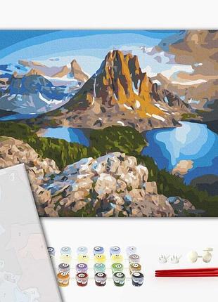 Brushme premium картина за номерами озера біля скель гори, 40×50 см, 40x50 см