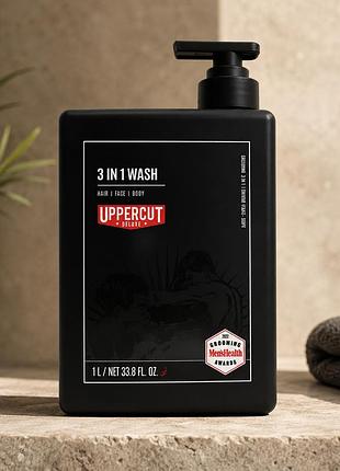 Шампунь 3 в 1 uppercut deluxe 3 in 1 wash 1000 мл для волос лица и тела с ароматом bay rum