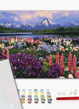 Brushme premium картина за номерами долина польових квітів, 40×50 см, 40x50 см