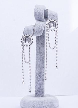 Серьги женские, гвоздики с цепочками