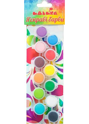 Акриловые краски яркие краски (12 цветов)