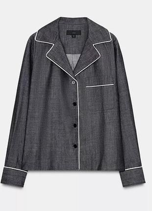 New. стильна джинсова сорочка/рубашка/костюм піжамного стилю від zara.