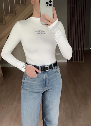 Боді жіноче zara лонг біле 4