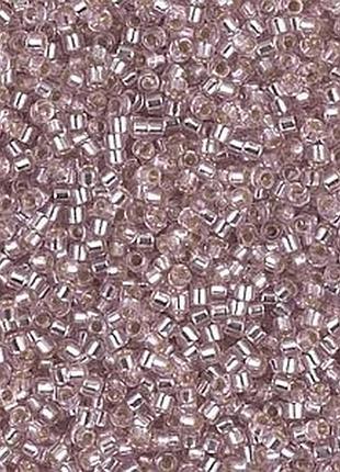 Db-1433 бисер miyuki delica beads 11/0 (блестящий светло-серебряно-розовый)