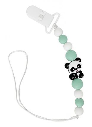 Ланцюжок для пустушки "панда" mgz-0509(turquoise) силіконовий