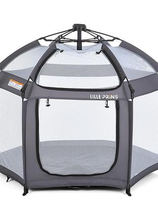 Дитяча платка манеж mr 1515 platinum grey 140х124х110 см