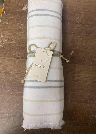 Рушник 90х150 бежевий з білим pavia 24927