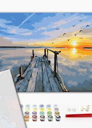 Brushme premium картина по номерам закат у пристани, 40×50 см, 40x50 см