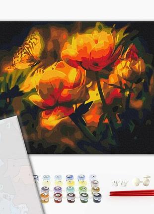 Brushme premium картина за номерами квітковий контраст, 40×50 см, 40x50 см