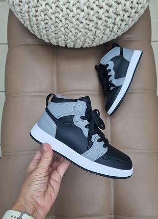 Р.32-37 хайтопы/кроссовки унисекс apawwa tc829 black/grey