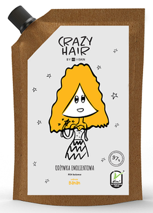 Кондиционер для волос смягчающий hiskin crazy hair с ароматом банана, 300мл (дой-пак), 300 мл