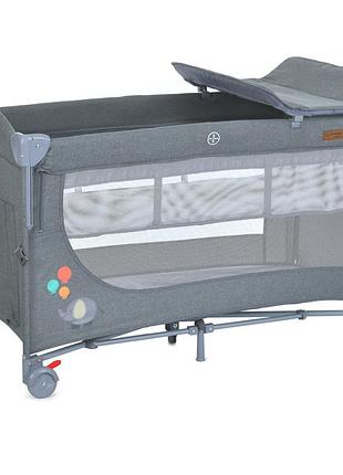 Кроватка-манеж 2 в 1 unity+ me 1098 gray, до 13 кг
