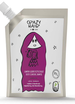 Шампунь для глубокой очистки hiskin crazy hair с ароматом малина и черника, 100мл (дой-пак), 100 мл