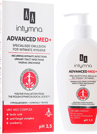 Эмульсия для интимной гигиены aa intimate advanced med ph 3,5, 300мл, 300 мл