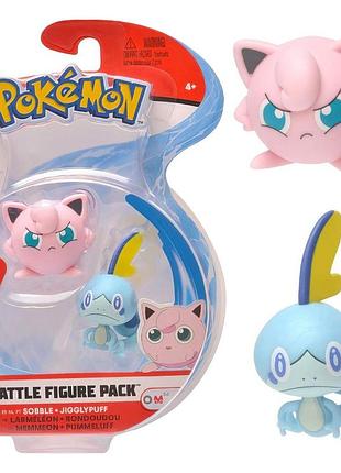 Набор боевых фигурок покемон соббл, джигглипуф - pokémon, sobble, jigglypuff, battle figure pack