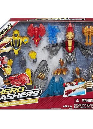 Разборные фигурки трансформеров бамблби и стрейф – bumblebee & strafe, transformers hero mashers, hasbro