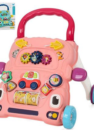 Каталка - ходунки з ігровим центром tm wtoys рожеві арт. 67127