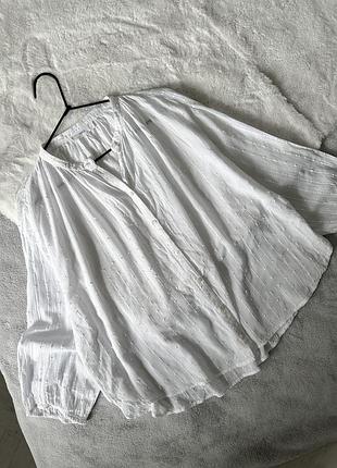 Хлопковая белая блуза mango