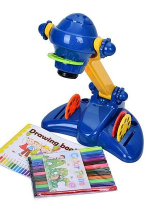 Дитячий проектор ym2227-a(blue) 34 см, музика, світло, слайди 4 диски, 32 картинки
