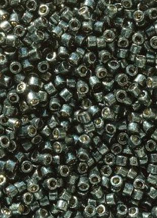 Db-2507 бісер miyuki duracoat delica beads 11/0 (металізований зелено-чорний бензиновий)