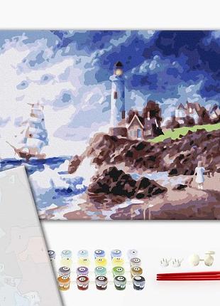 Brushme premium картина по номерам маяк на острове, 40×50 см