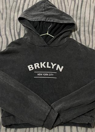 Худі жіноче чорне з написом brklyn new york city
