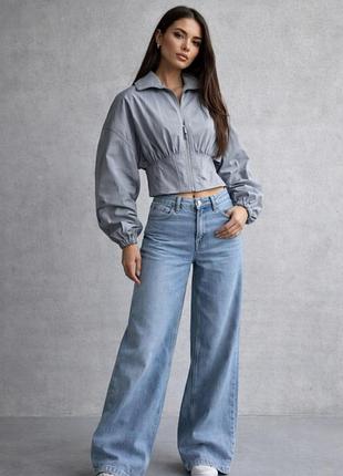 Трендова укорочена куртка/бомбер zara з корсетним низом — стильна новинка сезону! ✨