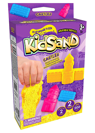 Кинетический песок kidsand ks-05, 200 г в наборе фиолетовые замки