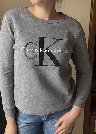 Лонгслів жіночий calvin klein jeans сірий теплий