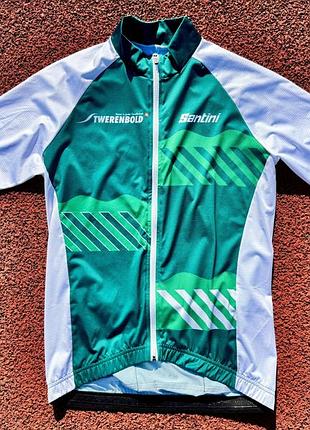Мужская велоформа, джерси, велофутболка santini
