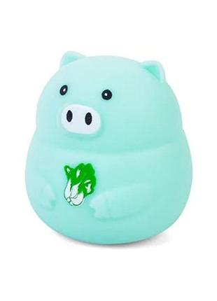 Детская игрушка-антистресс "свинка" ms 3950(turquoise) с мукой, 8 см