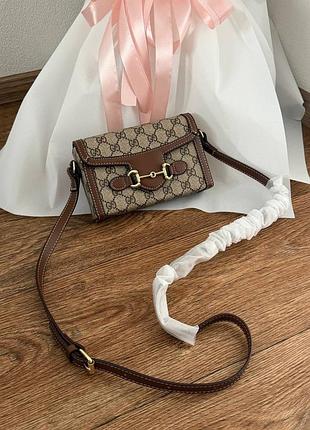 Сумка для жінок gucci horsebit 1955 shoulder коричнева