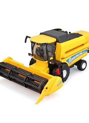 Автомодель зерноуборочный комбайн "new holland tc5.90" bburago 18-31721 с зерновой жаткой