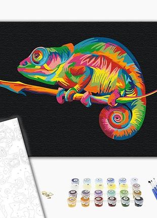 Brushme classic картина за номерами райдужний хамелеон, 40×50 см