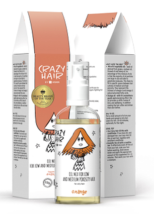 Микс масел для волос низкой и средней пористости hiskin crazy hair с ароматом апельсин, 100мл, 100 мл