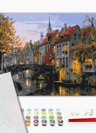 Brushme premium картина по номерам сумерки в городе, 40×50 см, 40x50 см