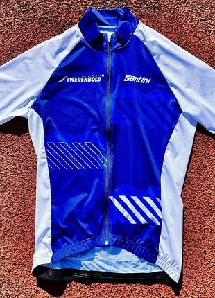 Мужская велоформа, джерси, велофутболка santini twerenbold