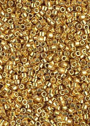 Db-1832 бисер miyuki duracoat delica beads 11/0 (металлизированный золотистый)
