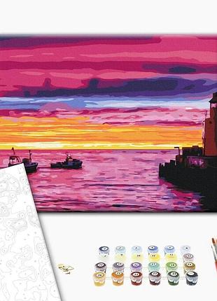 Brushme classic картина по номерам закат на причале, 40×50 см