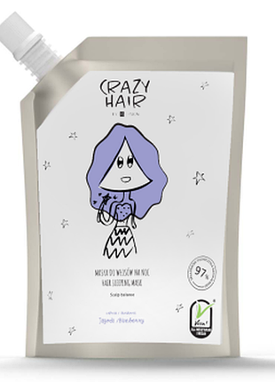 Маска для волос ночная hiskin crazy hair с ароматом черники, 100мл (дой-пак), 100 мл