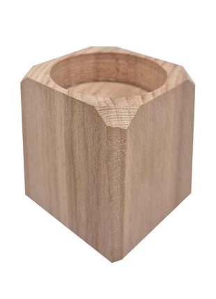 Свічник дерев'яний для свічок-таблеток candlestick-5, 4,5×4,5×5,5 см