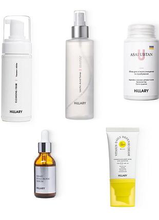 Hillary солнцезащитный крем для лица spf 50 + набор по уходу за кожей лица жирного типа