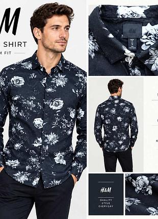 Мужская рубашка на длинный рукав фирмы h&amp;m