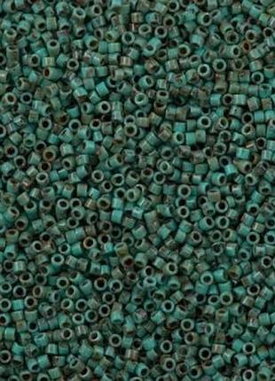 Db-2264 бісер miyuki delica beads 11/0 (непрозорий покриття пікассо мікс бірюзово-коричневий)