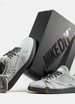 Кросівки жіночі та чоловічі найк nike air jordan 1 low x travis scott x louis vuitton