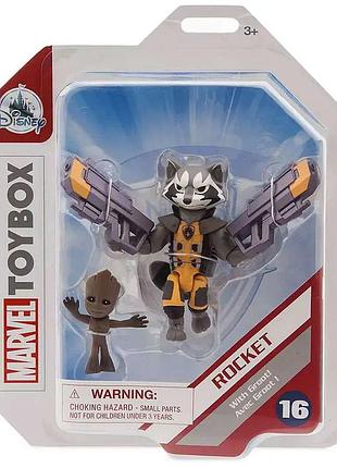 Набор фигурок 2в1 ракета и грут по к/ф часовые галактики, 8 и 4 см - disney, marvel, toybox, rocket, groot