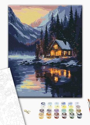 Brushme classic картина по номерам зимний закат, 30×40 см, 30×40 см